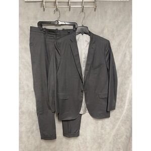 Tom James Suit Men 42R Gray Surgeon Cuffs Academia Wool 37X32 Pants Bespoke Luxe